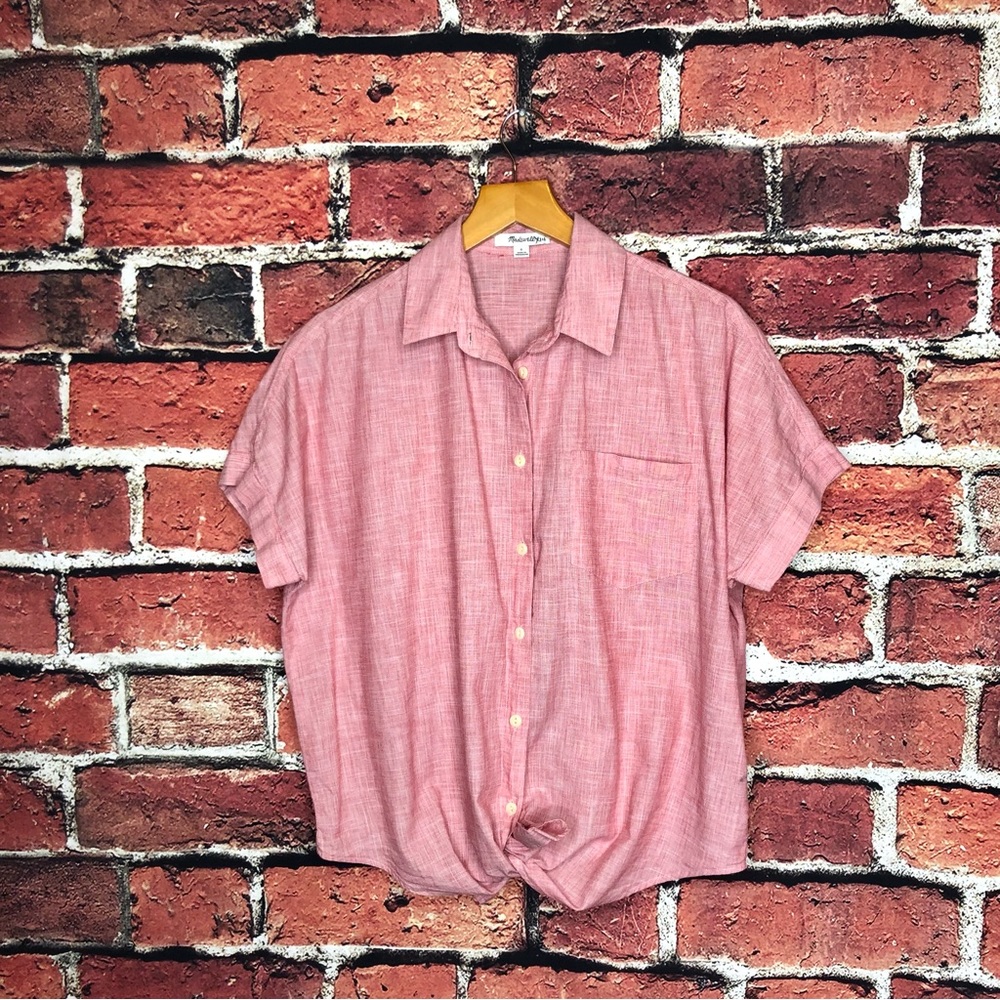 Madewell end on end tie front collared shirt - Picture 8 of 10